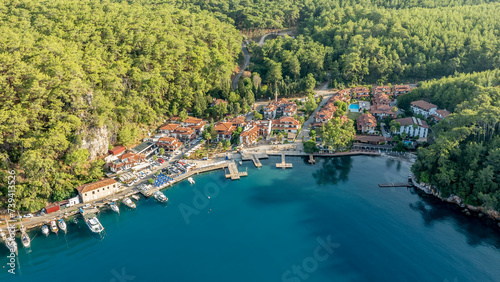 Obraz na płótnie Aerial view of Akyaka - Muğla Turkey w salonie