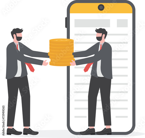 Online loan illustration flat design. Illustration for websites,

