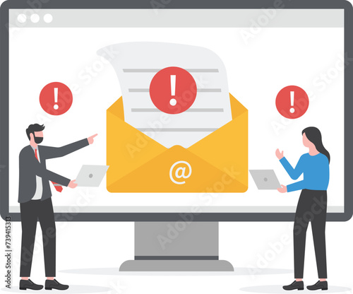 Mail spam illustration concept landing page. Illustration for websites, landing pages, mobile applications, posters and banners.

