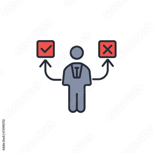 Decisions making icon. vector.Editable stroke.linear style sign for use web design,logo.Symbol illustration.