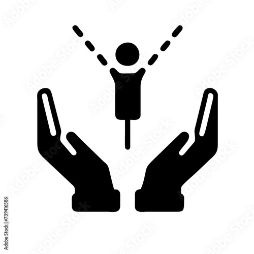 Vector Illustration: Embracing Freedom with Hands Held High