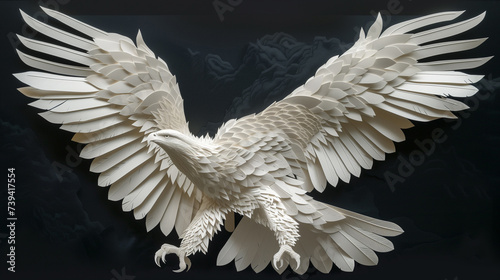 Paper cut of the American Bald Eagle - embodying a symbol of strength courage freedom and immortality photo