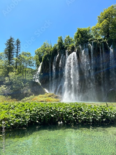 Big Waterfall Plitivice lakes National park 
