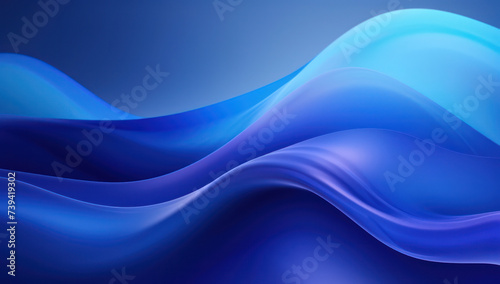Abstract Blue Wave: A Futuristic Motion of Liquid Lines