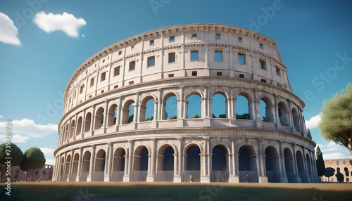 Beautiful Colosseum in Rome, Italy. Travel and tourism concept. Generative AI