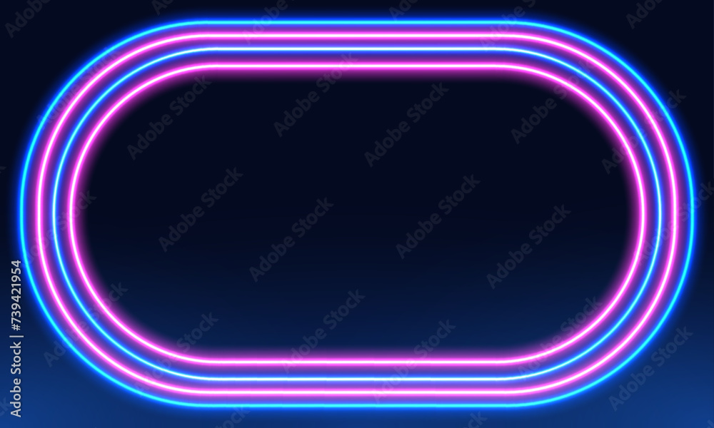 Vector 3d render, square glowing in the dark, pink blue neon light, illuminate frame design. Abstract cosmic vibrant color backdrop. Glowing neon light. Neon frame with rounded corners. Vector 3d render, square glowing in the dark, pink blue neon light, illuminate frame design. Abstract cosmic vibrant color backdrop. Glowing neon light. Neon frame with rounded corners.