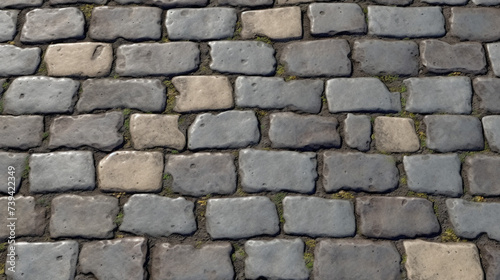 cobblestone paving streets textures seamless, generative AI
