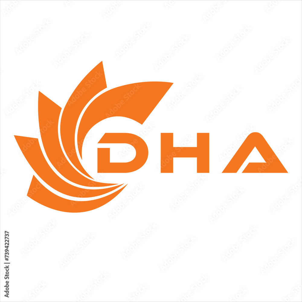 Fototapeta premium DHA letter design. DHA letter technology logo design on white background. DHA Monogram logo design for entrepreneur and business