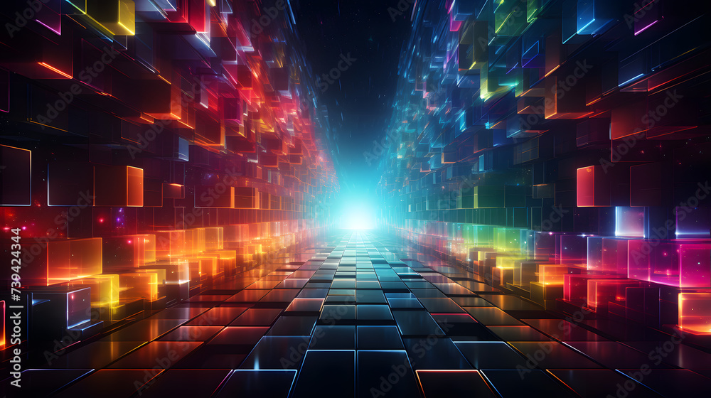 3d rendering of abstract technology background. 3d illustration of futuristic background.