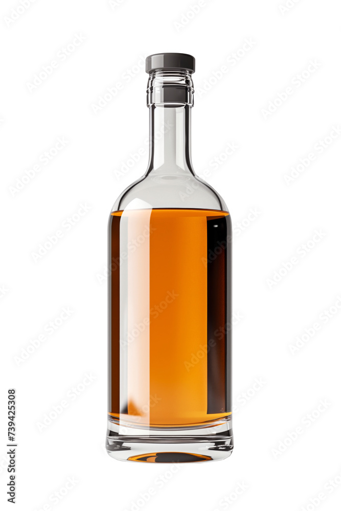 Whiskey bottle, transparent, isolated. Transparent whiskey bottle. Mockup ready, unbranded. Alcoholic beverage bottle. Whiskey bottle, transparent, isolated. Transparent whiskey bottle. Mockup ready, unbranded. Alcoholic beverage bottle.