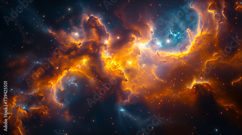 Fototapeta Naklejka Na Ścianę i Meble -  Deep space background with nebula, stars and space clouds
