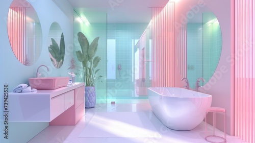 modern pastel colors bathroom interior. wallpaper background