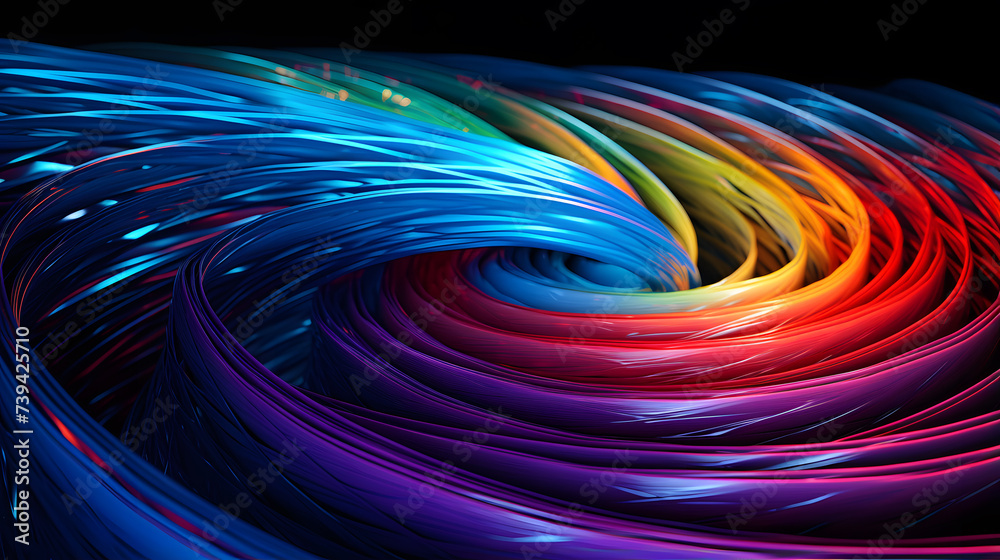abstract wavy background with blue, red and yellow colors