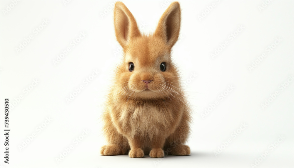front view brown bunny isolated on white background front view brown bunny isolated on white background
