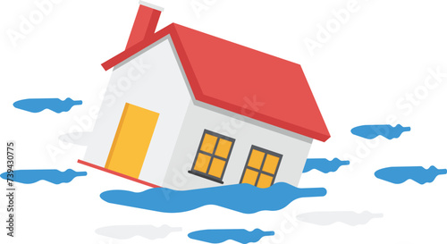 Property and housing market collapse, real estate stock risk or economic recession concept,

