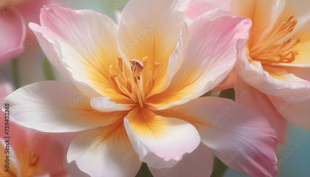 Beautiful white and pink flowers. Abstract floristic background, wallpaper.