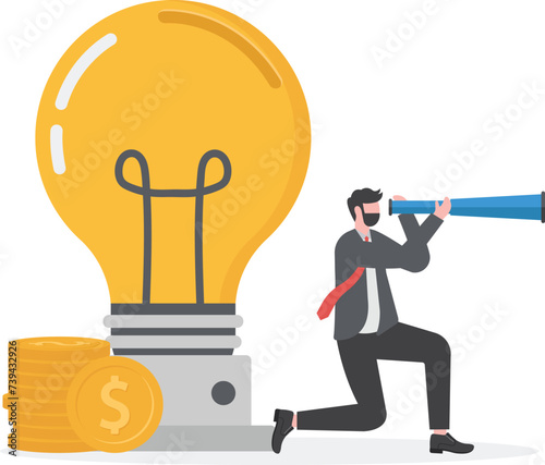 Fundraising idea, funding new innovative project, donation, investing or VC venture capital to support startup idea concept, business people donate or contribute fundraiser new lightbulb project.

