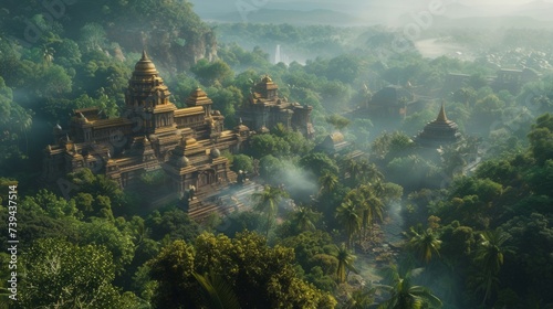 a ancient Hindu city in the jungle,Hindu Dravidian architecture