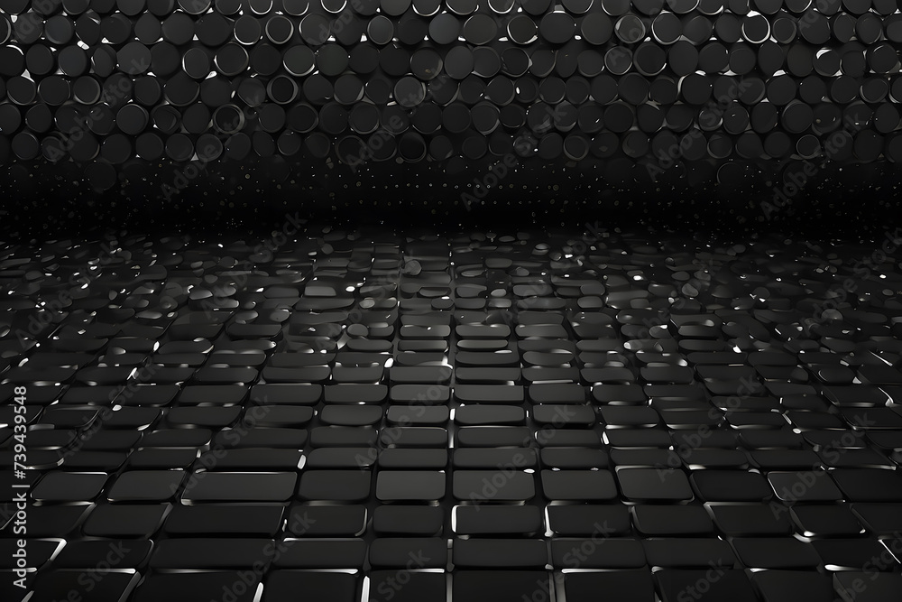 Naklejka premium With grey metallic dots, the design is a black technological square. Vector design geometry design.