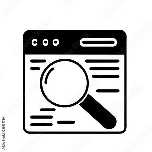 Search icon. Magnifying glass icon, vector magnifier icon