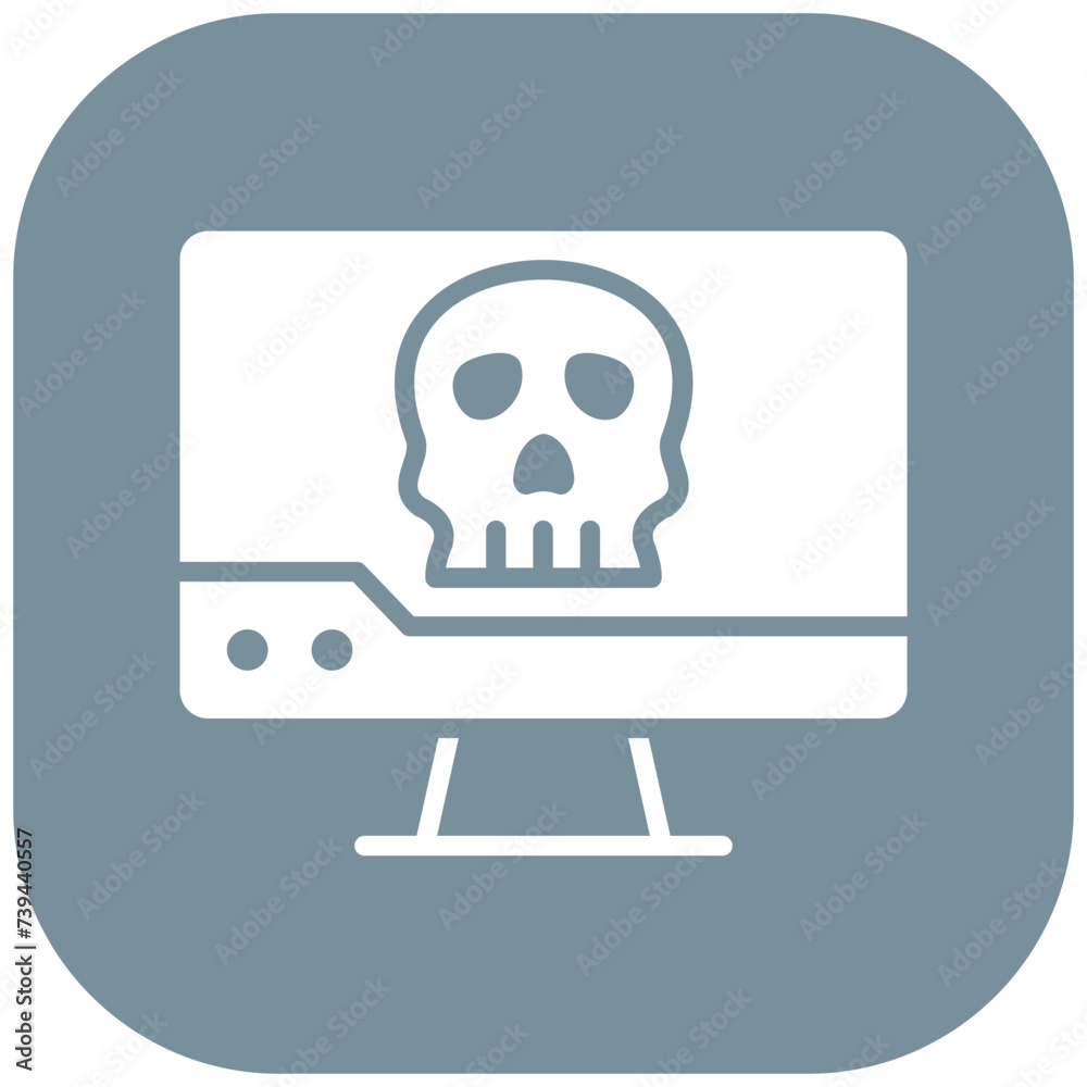 Computer Hacked Icon Computer Hacked Icon