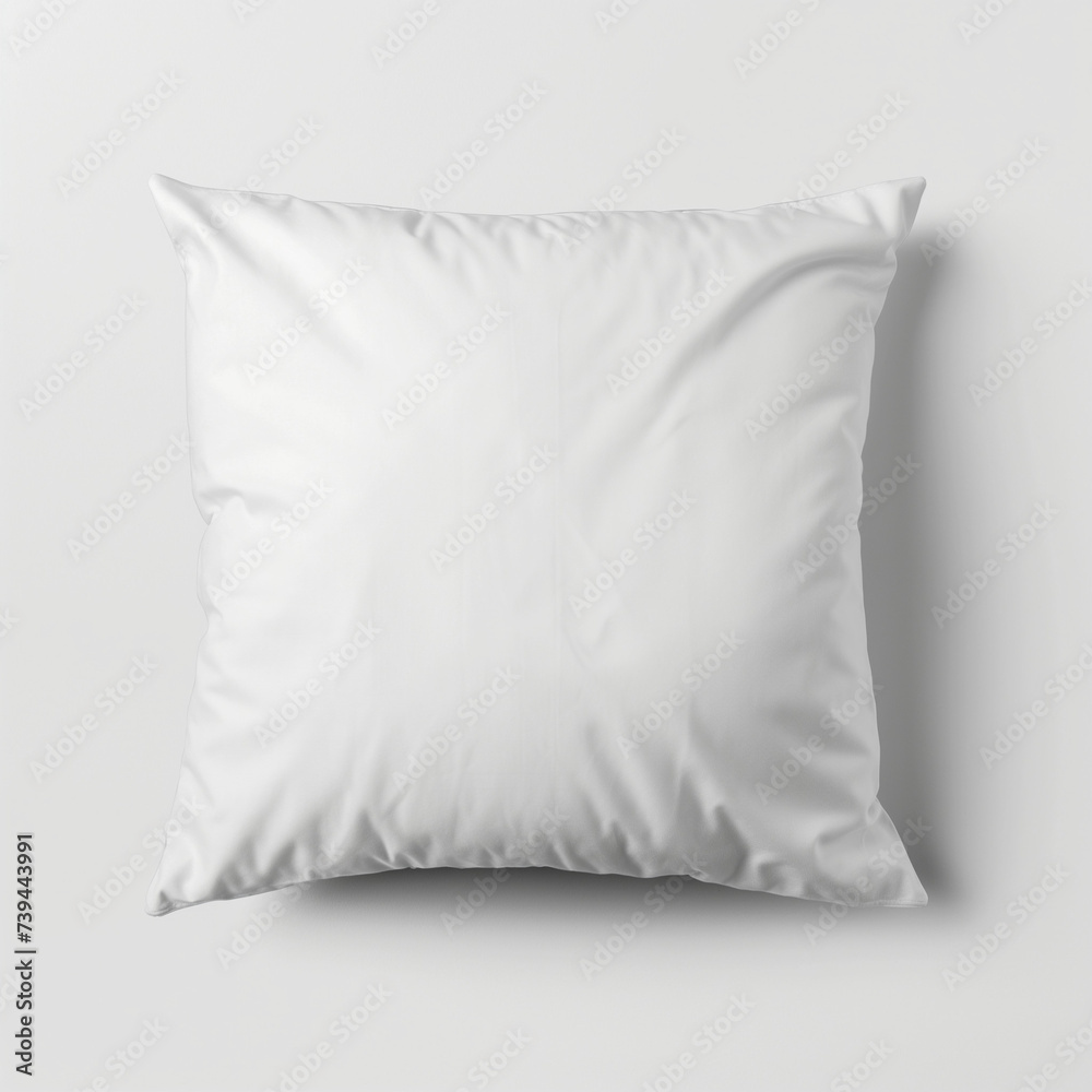 White blank isolated square pillow mockup