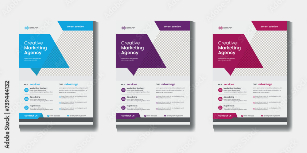 Creative vector flyer, poster book cover colorful leaflet design template 
