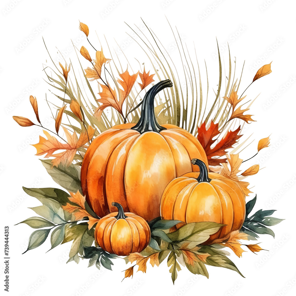 Naklejka premium pumpkin on white background