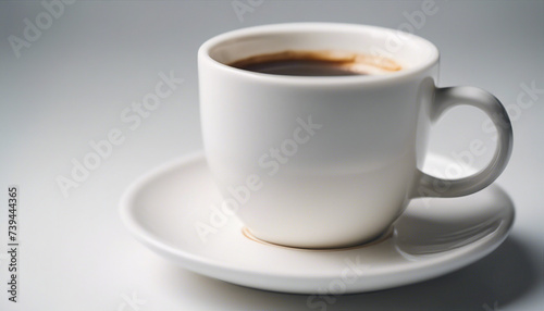 porcelain coffee cup, isolated white background, copy space for text