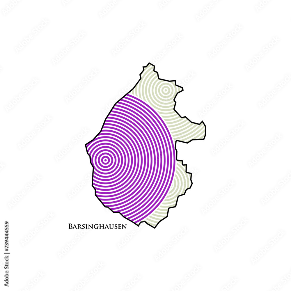 Fototapeta premium Barsinghausen Map - World Map International vector template. German region silhouette vector illustration