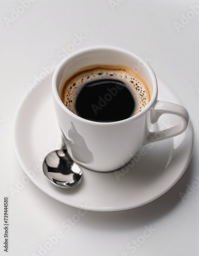 porcelain coffee cup, isolated white background, copy space for text © abu