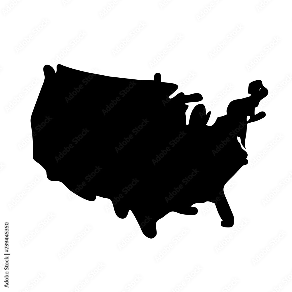 USA Map with States Isolated on White: Vector Illustration of the United States of America USA Map with States Isolated on White: Vector Illustration of the United States of America
