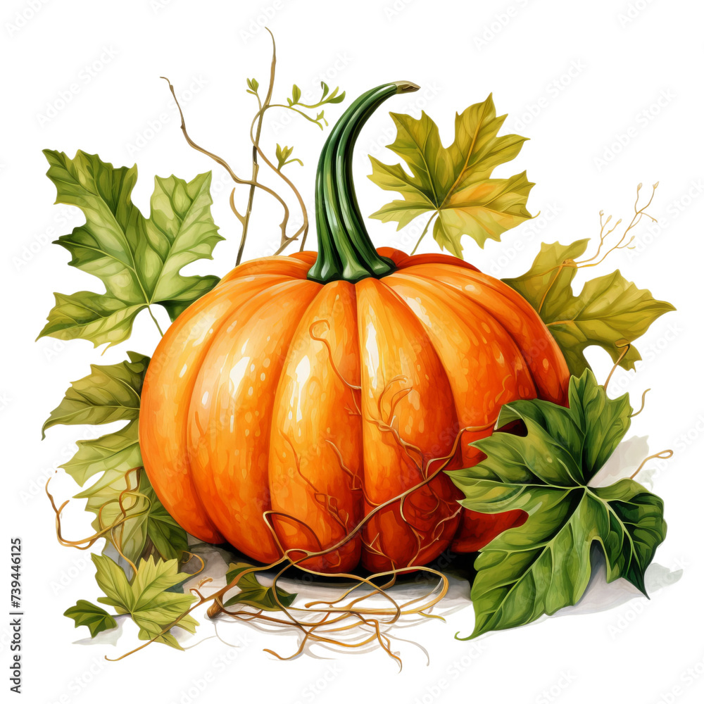 Obraz premium pumpkin with leaves