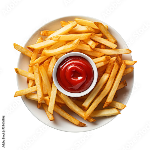 french fries with ketchup and mustard