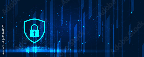 Cyber security and information or network protection. Future cyber technology web services for business and internet project