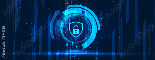 Cyber security and information or network protection. Future cyber technology web services for business and internet project