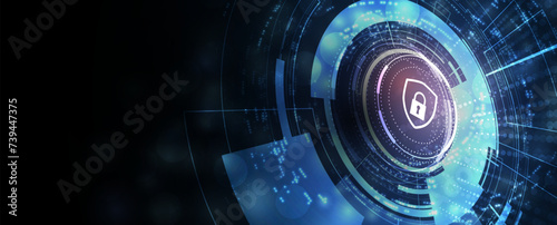 Cyber security and information or network protection. Future cyber technology web services for business and internet project