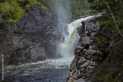 Waterfall Formofossen on the river Sandola at Formofoss in Norway  Europe 