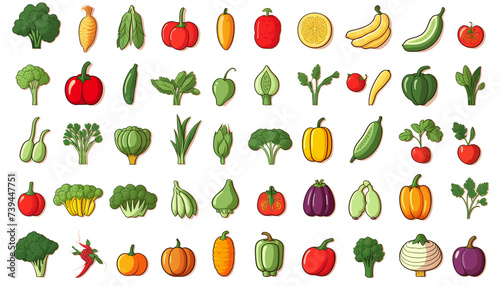 Set of Vegetables icon collection color