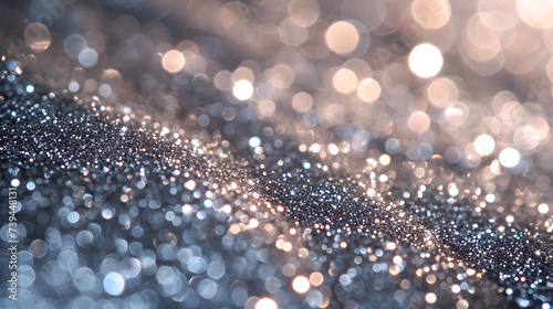 close up horizontal image of sparkles and glitters powder background Generative AI