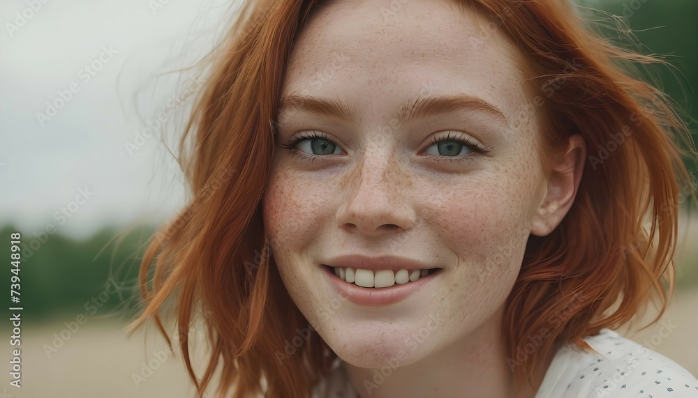 portrait of a happy and attractive girl with freckles and natural red hair summer vibe
portrait of a happy and attractive girl with freckles and natural red hair summer vibe