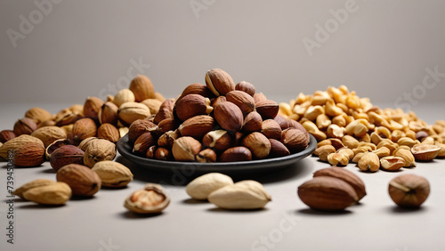 Various nuts close-up. Health or store concept.