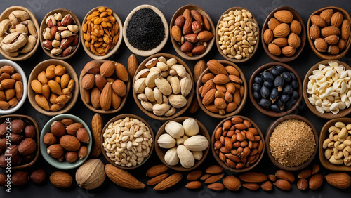 Various nuts close-up. Health or store concept.