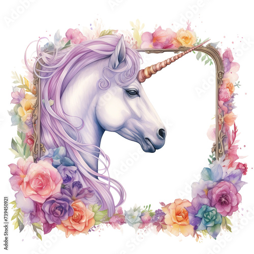 floral unicorn frame