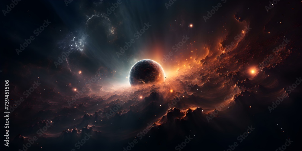 The ominous black hole devouring light in the depths of space. Concept Space, Black Hole, Astrophysics, Astronomy, Science