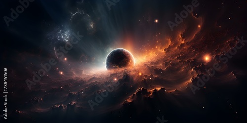 The ominous black hole devouring light in the depths of space. Concept Space, Black Hole, Astrophysics, Astronomy, Science