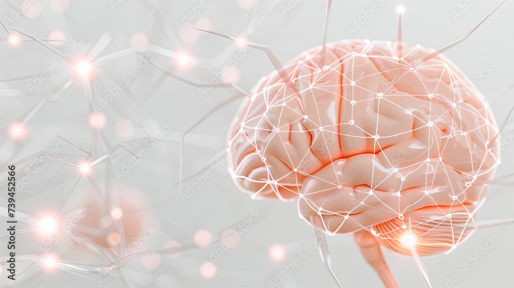 The concept of artificial intelligence. An abstract glowing brain. Turn on your brain and mind energy. Scientific and technological background. Illustration for cover, card, interior design, brochure. The concept of artificial intelligence. An abstract glowing brain. Turn on your brain and mind energy. Scientific and technological background. Illustration for cover, card, interior design, brochure.