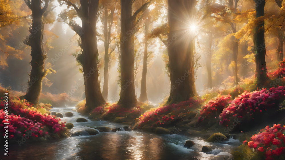 Naklejka premium autumn in the forest