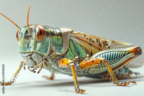 grasshopper on a white background © paul