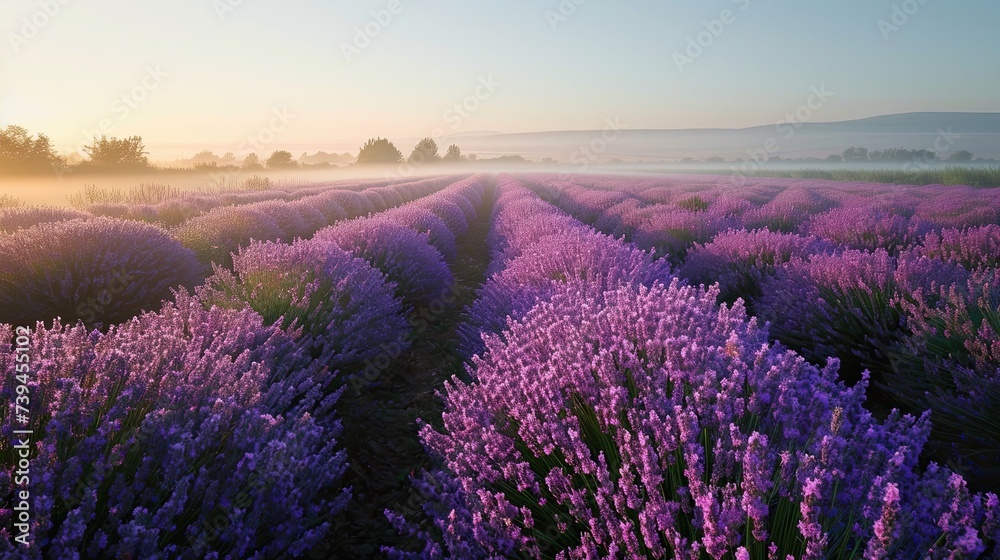 Majestic lavender fields in Provence at summer, France